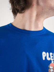 BERNA T-shirt in cotone con stampa Please fronte:retro 230423 Royal3
