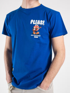 BERNA T-shirt in cotone con stampa Please fronte:retro 230423 Royal4