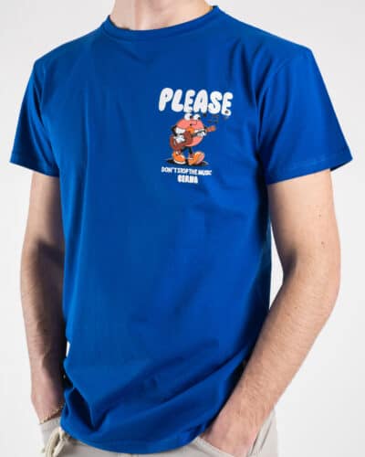 BERNA T shirt in cotone con stampa Please fronteretro 230423 Royal4 Saldi