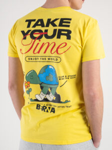 BERNA T-shirt in cotone con stampa Turtle 230393 Gialla2