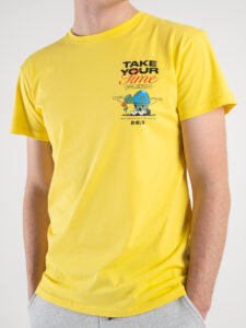 BERNA T-shirt in cotone con stampa Turtle 230393 Gialla3