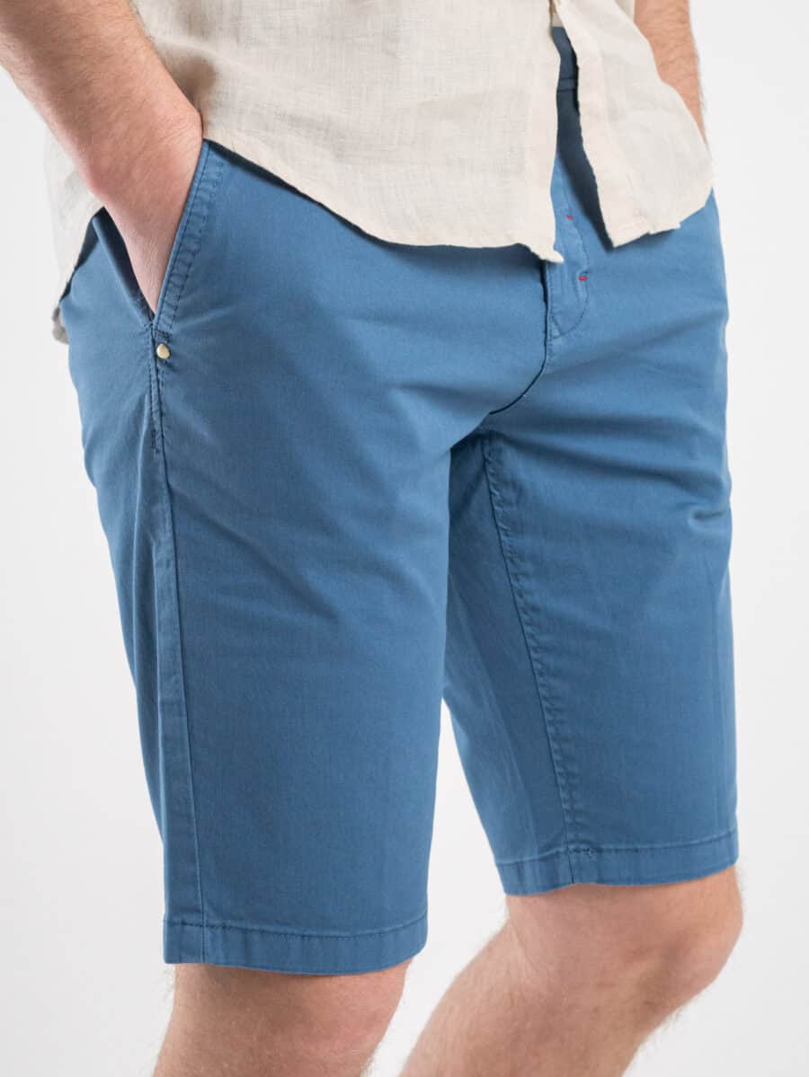 BERNA Bermuda basico slim fit in cotone 230115 Royal