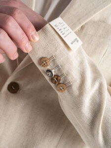BL11 Giacca da abito in misto lino microlavorata 1147 Off White2