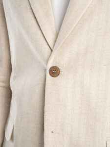 BL11 Giacca da abito in misto lino microlavorata 1147 Off White4
