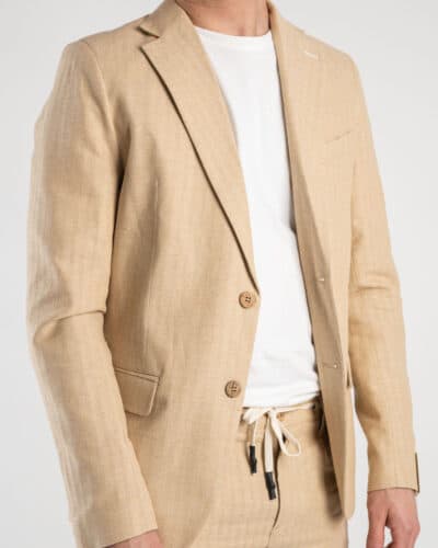BL11 Giacca da abito in misto lino microlavorata 3318 Beige2 Nuovi Arrivi