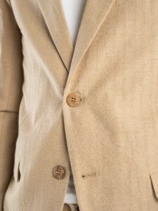BL11 Giacca da abito in misto lino microlavorata 3318 Beige4