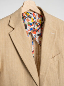 BL11 Giacca da abito in misto lino microlavorata 3318 Beige8