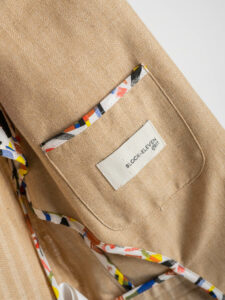 BL11 Giacca da abito in misto lino microlavorata 3318 Beige9