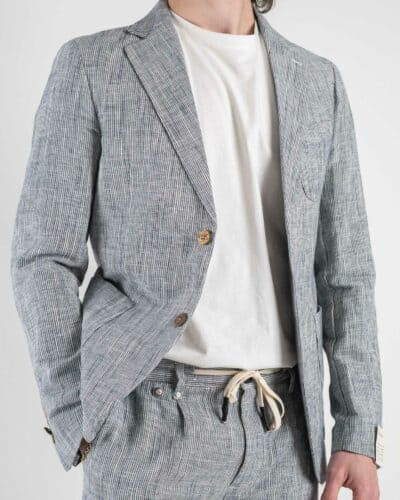 BL11 Giacca da abito in misto lino microriga 3183 Blu1 Nuovi Arrivi
