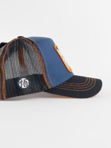 CAPSLAB Cappellino blu Dragon ball con retina nera e stampa patch nera GOKU3