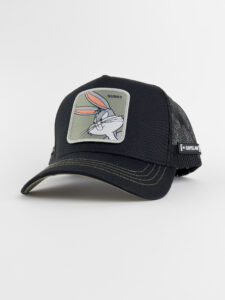 CAPSLAB Cappellino nero Looney Tunes con retina nera e stampa patch BUNNY Nero1
