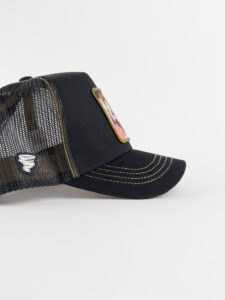 CAPSLAB Cappellino nero Looney tunes con retina nera e stampa patch TAZ3