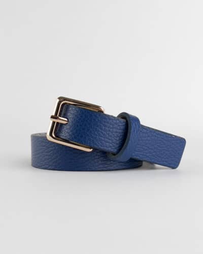 Cintura bassa made in italy in vera pelle con fibbia quadrata dorata CP35 Blu Nuovi Arrivi