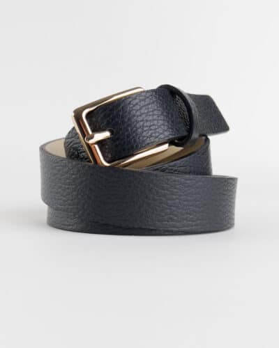 Cintura bassa made in italy in vera pelle con fibbia quadrata dorata CP35 Nera Nuovi Arrivi