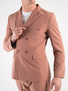 ESTASI Abito intero leggero in poliviscosa con giacca doppiopetto e pantalone slim fit MARSIGLIA Rosa antico2