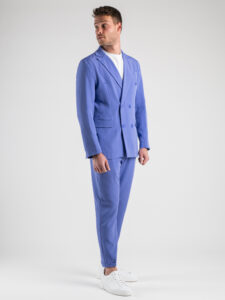 ESTASI Abito intero leggero in poliviscosa con giacca doppiopetto e pantalone slim fit MARSIGLIA Viola1