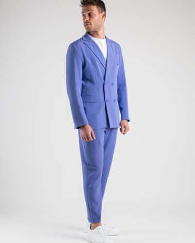ESTASI Abito intero leggero in poliviscosa con giacca doppiopetto e pantalone slim fit MARSIGLIA Viola1 Saldi