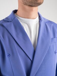 ESTASI Abito intero leggero in poliviscosa con giacca doppiopetto e pantalone slim fit MARSIGLIA Viola3