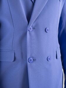 ESTASI Abito intero leggero in poliviscosa con giacca doppiopetto e pantalone slim fit MARSIGLIA Viola4