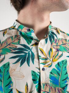 ESTASI Camicia coreana in cotone con fantasia floreale MADAME Bianco3