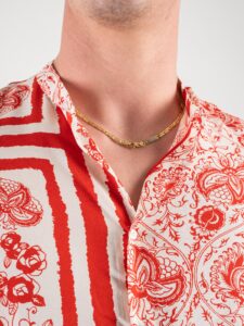ESTASI Camicia in viscosa con collo coreana fantasia floreale MAHMOOD Rossa2