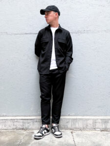ESTASI Coordinato giacchetta sportiva + Pantalone morbido con coulisse Nero22