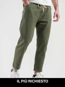 ESTASI Jeans 100% cotone senza rotture, con coulisse e corto alla caviglia NEYMAR Verde richiesto