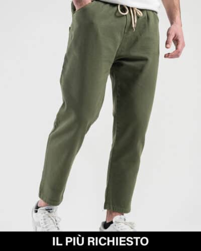 ESTASI Jeans 100 cotone senza rotture con coulisse e corto alla caviglia NEYMAR Verde richiesto Nuovi Arrivi