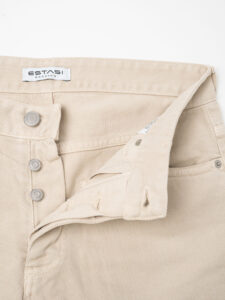 ESTASI Jeans basic 100% cotone senza rotture MANCINI Beige1
