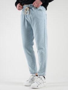 ESTASI Jeans cropped con coulisse NEYMAR Azzurro Chiaro4