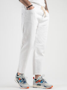 ESTASI Jeans cropped con coulisse NEYMAR Bianco3