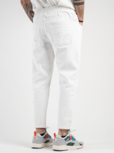 ESTASI Jeans cropped con coulisse NEYMAR Bianco5