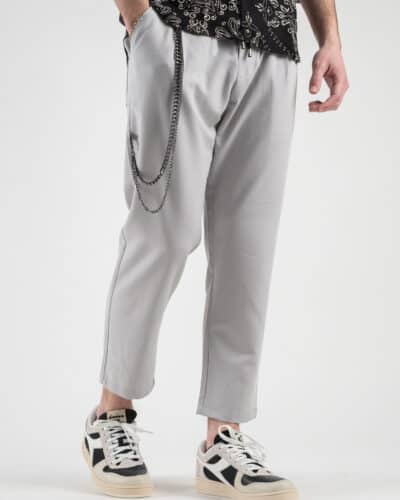 ESTASI Pantalaccio leggero corto alla caviglia con coulisse e catenella MAN CITY Grigio3 Saldi