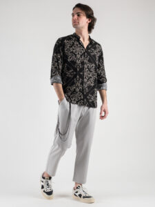 ESTASI Pantalaccio leggero corto alla caviglia con coulisse e catenella MAN CITY Grigio6