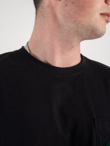 ESTASI T-shirt 100% cotone con taschino onde colorate FB1001 Nera4