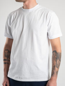 ESTASI T-shirt basica in tinta unita semi over 902 Bianca1