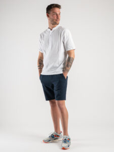 ESTASI T-shirt serafino 100% cotone MCF318 Bianca3