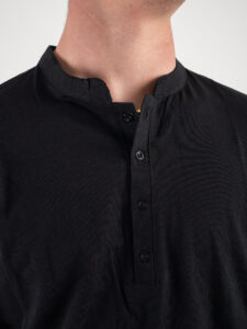 ESTASI T-shirt serafino 100% cotone MCF318 Nera2
