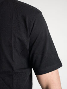 ESTASI T-shirt serafino 100% cotone MCF318 Nera3