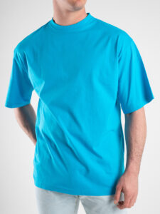 ESTASI T-shirt tinta unita over tg unica 901 Azzurra1