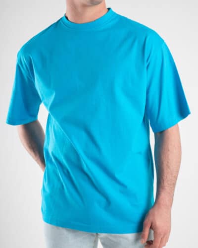 ESTASI T shirt tinta unita over tg unica 901 Azzurra1 Saldi