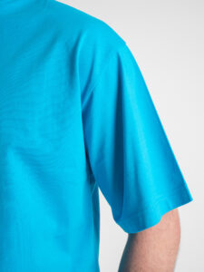 ESTASI T-shirt tinta unita over tg unica 901 Azzurra3