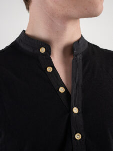 GIANNI LUPO T-shirt serafino manica lunga in cotone GL1055F Nero4