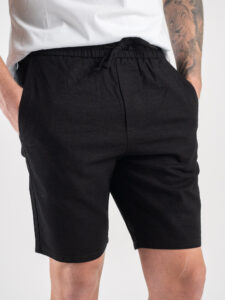 ONLY&SONS Bermuda in misto lino con coulisse LINUS 22024967 Black2