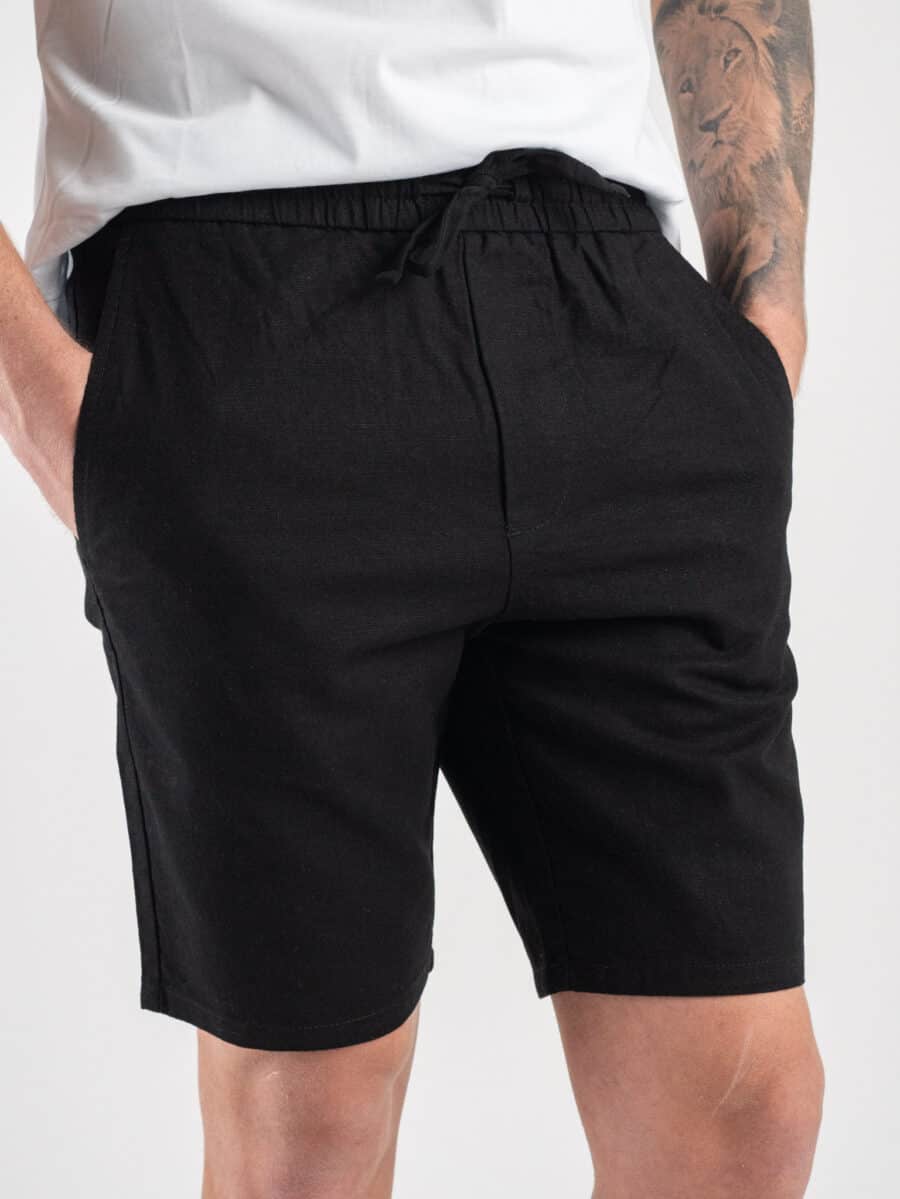ONLY&SONS Bermuda in misto lino con coulisse LINUS 22024967 Black