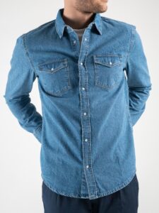 ONLY&SONS Camicia di jeans con tasche frontali BANE 22023247 Blue Denim4