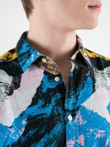 ONLY&SONS Camicia in misto lino con colletto in fantasia BUD 22024913 Hawaiian Surf2