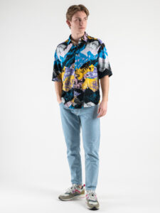 ONLY&SONS Camicia in misto lino con colletto in fantasia BUD 22024913 Hawaiian Surf5