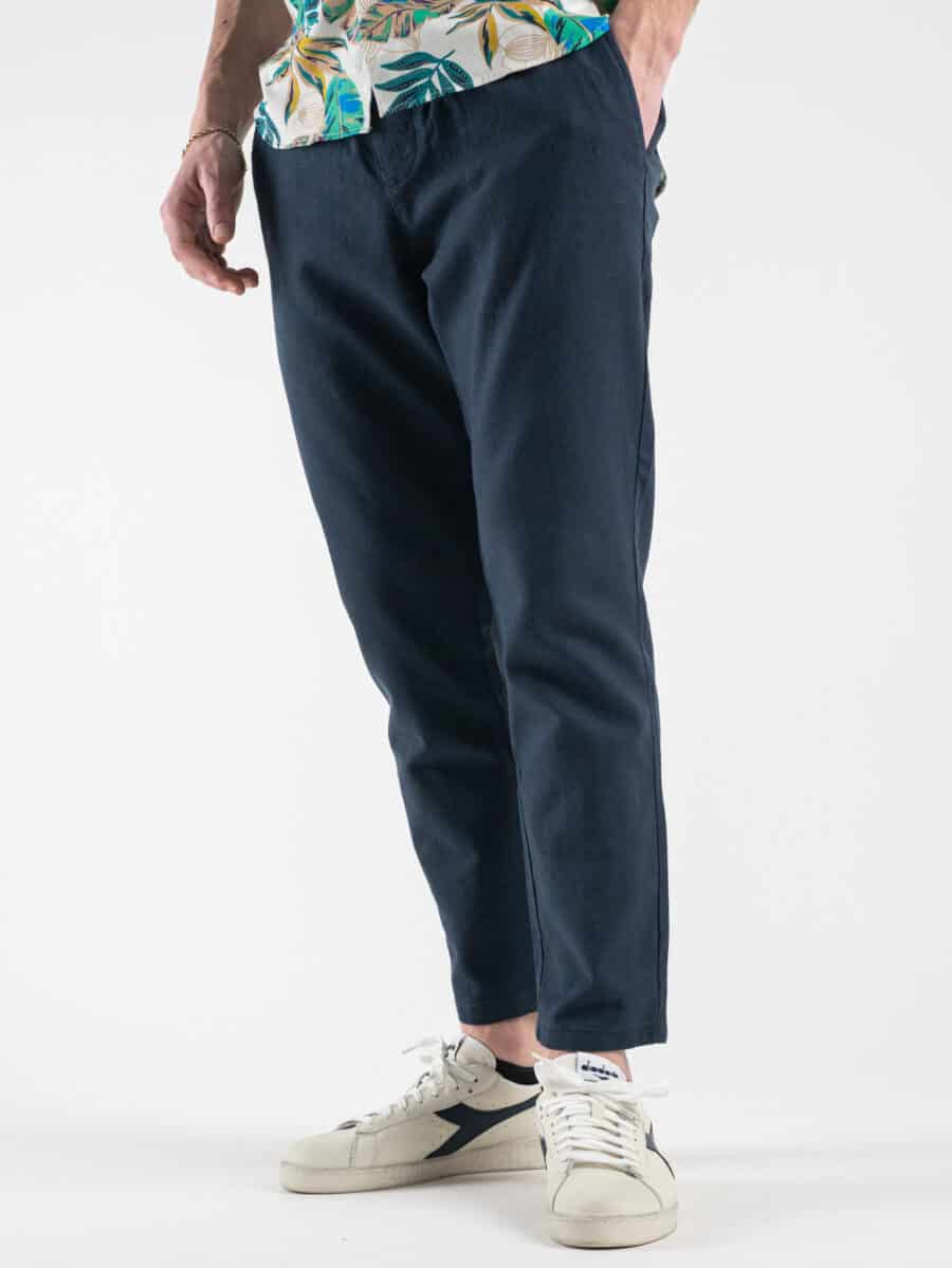 ONLY&SONS Pantalone in misto lino con coulisse LINUS 22024966 Dark Navy