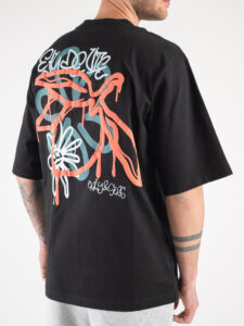 ONLY&SONS T-shirt in cotone con stampa floreale fronte:retro ANDRES 22026060 Black1